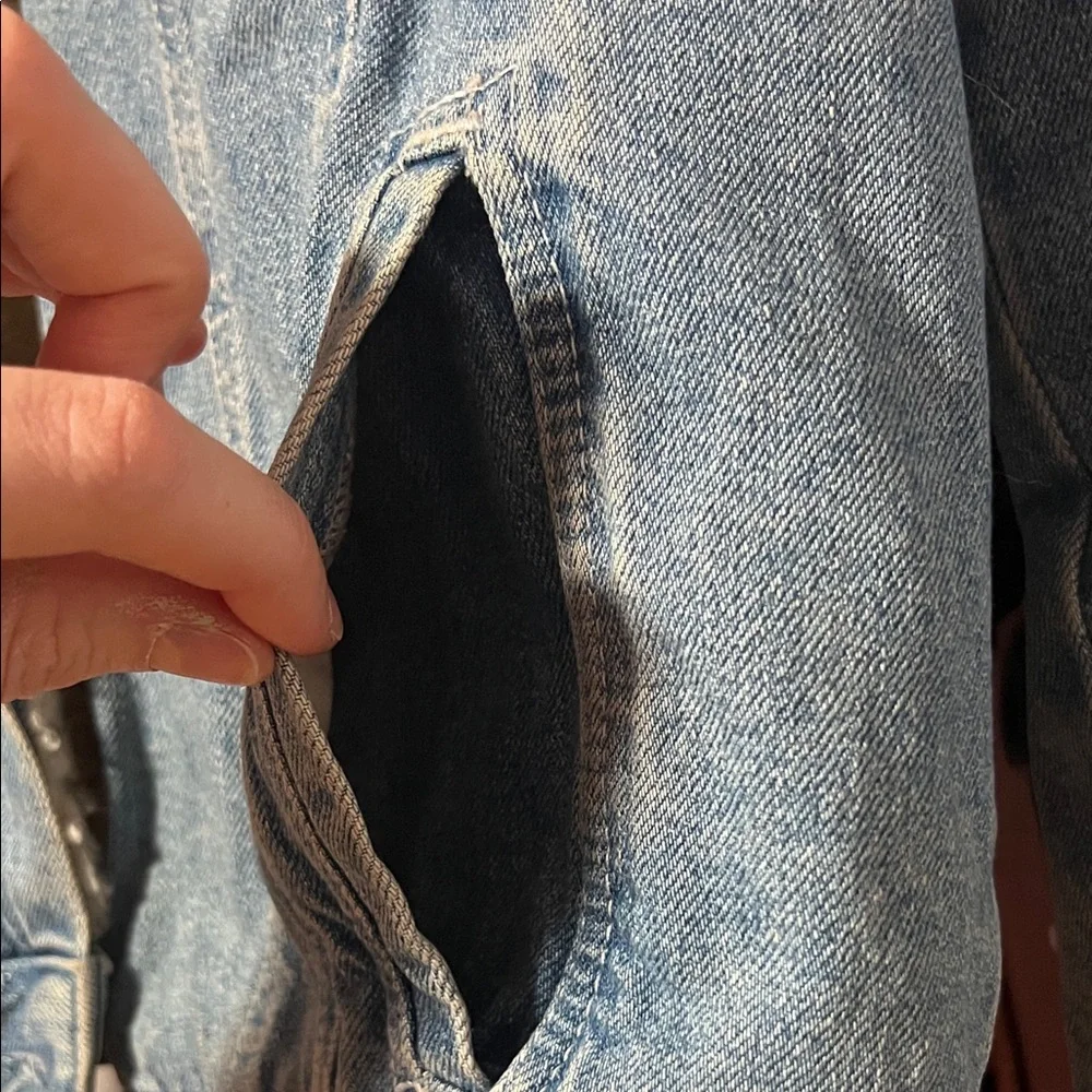 Topshop Cream Sherpa Lined Denim Jacket - Picture 6 of 12